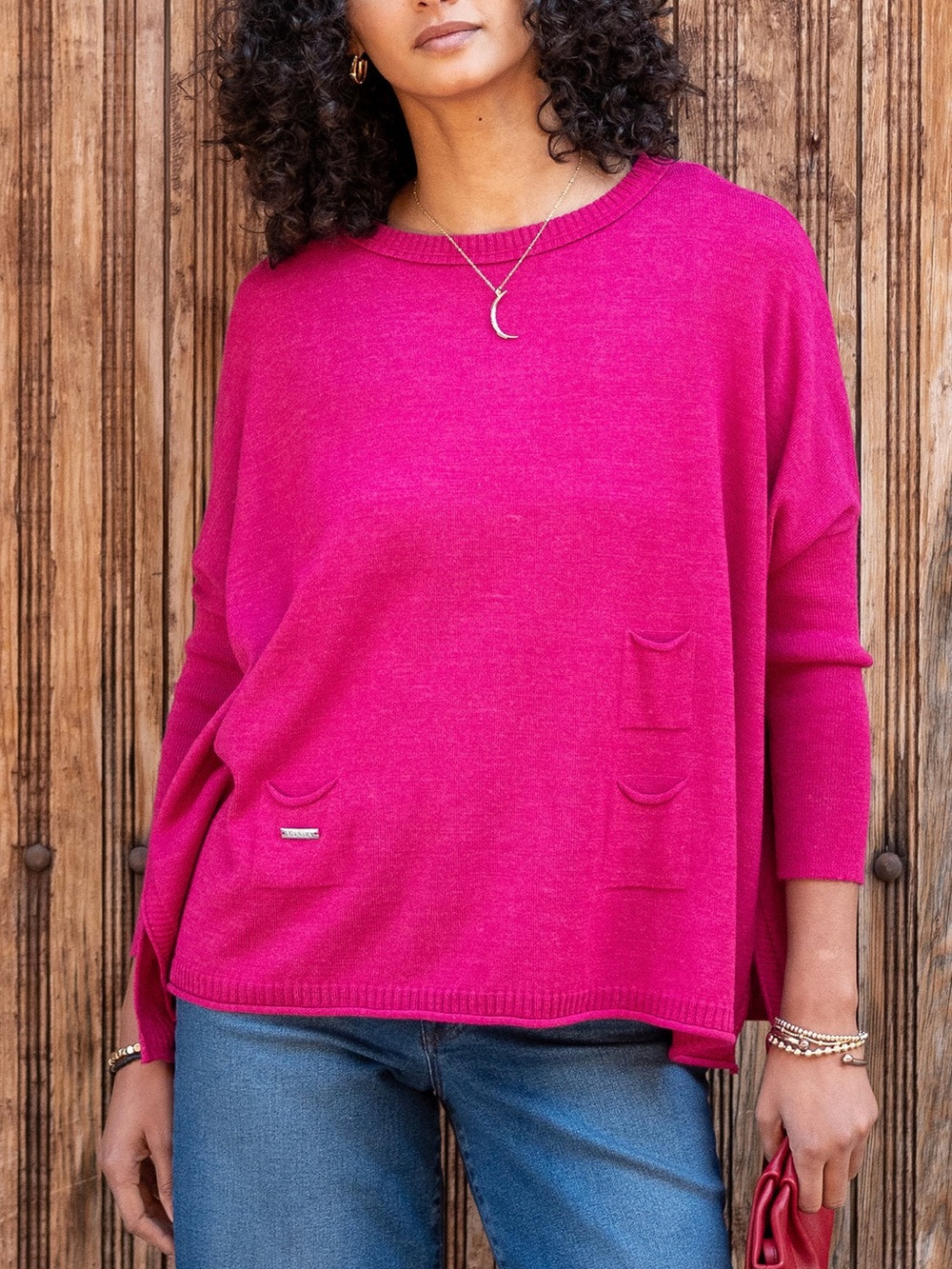 Mersea Catalina OS Sweater - Dragon Fruit Pink Small / Medium